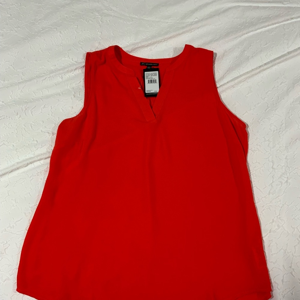 Large sheer Sleeveless top sun orange women’s